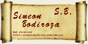 Simeon Bodiroža vizit kartica